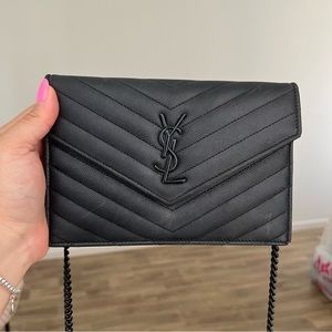 Black Saint Laurent Wallet on Chain
